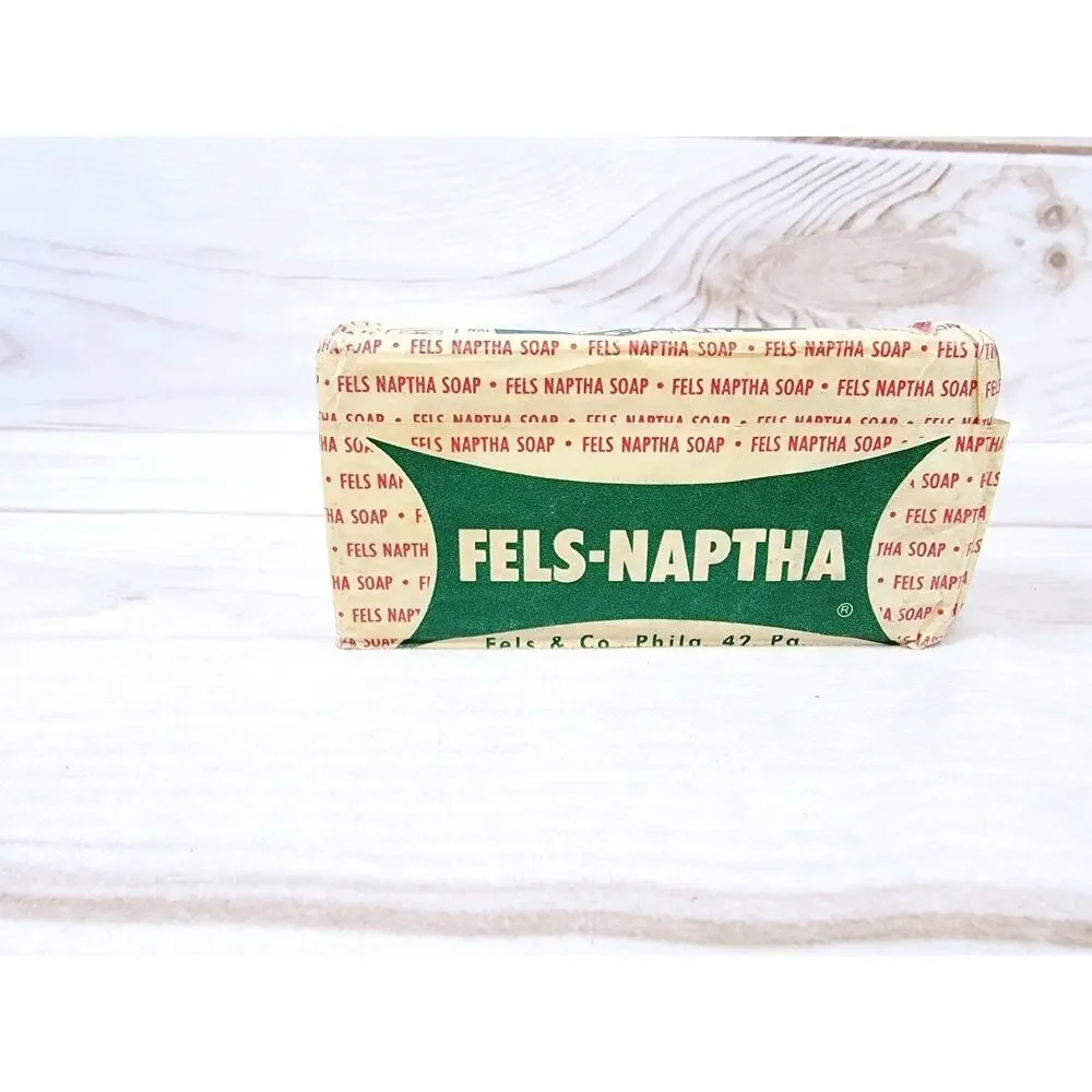 Vintage 1920s Fels-Naptha Laundry Bar Soap Banish Tattle-tale Gray NEW Unopened
